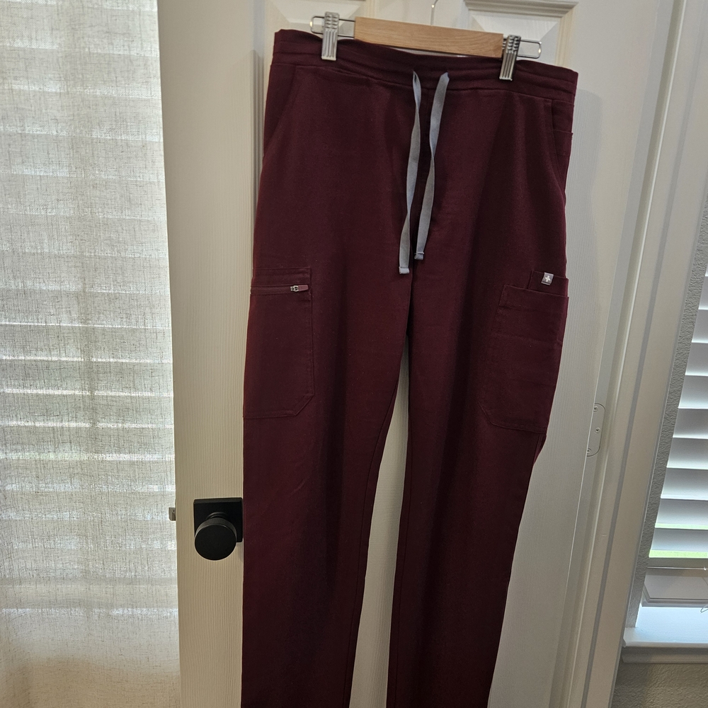 Figs Maroon Technical Collection Pants